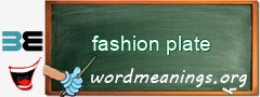 WordMeaning blackboard for fashion plate